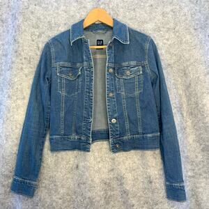 Gap Denim Jean Jacket, Blue Wash, Women’s Small, Button Front Trucker
